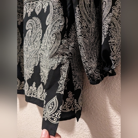 Chico's Paisley Floral V-Neck Tunic Blouse Boho Bohemian - Picture 8 of 10